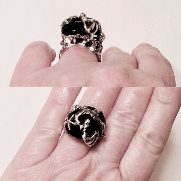 Sterling Nude Figures Brutalist Organic Art Ring - Picture 7 of 8